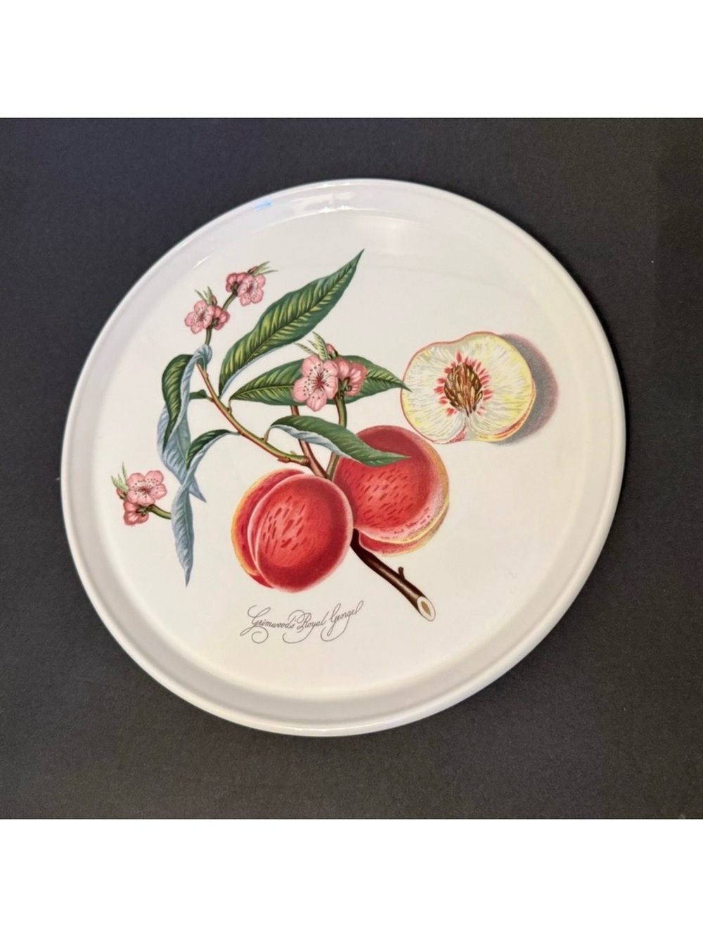 PORTMEIRION PONOMA GRIMWOOD’S ROYAL GEORGE ROUND PLATTER WHITE GREEN PINK 12”